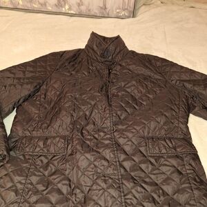 Women's brown quilted Equestrian Tailored Puffer Chore Barn Coat